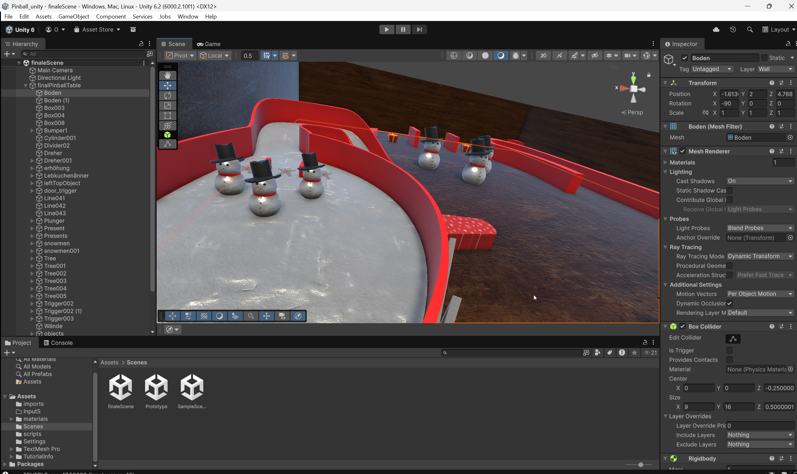 Final Table in Unity View 2