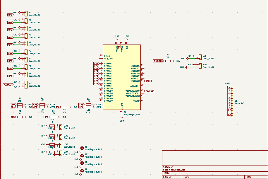 KiCad Schematic of the Pinball Controller